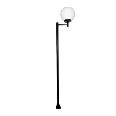 Poste e Luminária Globo g Braço Reto Jardim 200cm Preto Ouro Minas