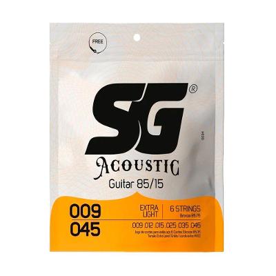 Encordoamento para Violão Aço SG 85-15 Bronze 009 Grande Resistência Sustain Izzo