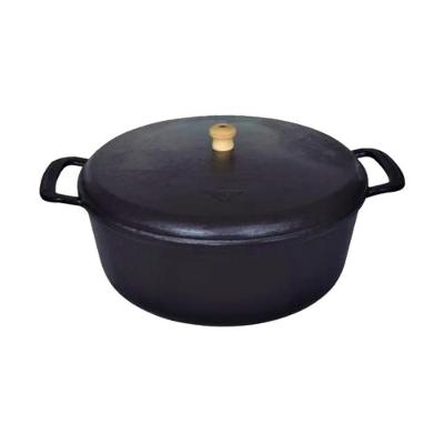 Caçarola Modelo Alça Fixa Tampa Ferro Fundido Preto 36CM 12L Fundição Alfa