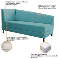 Kit Diva Heitor 140Cm Lado Direito E 02 Poltronas Luiza Suede - Amarena Móveis Azul Turquesa - 3