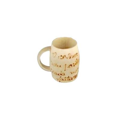 Copinho de Bambu Artesanal Bebidas Sustentável Decorativo Amadeirado Colher de Pau