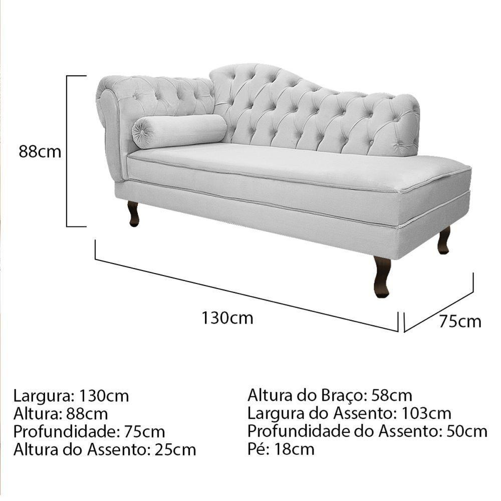 Kit Diva Recamier Diana 130Cm Lado Direito E 02 Poltronas Julia Corano - Amarena Móveis Branco - 3