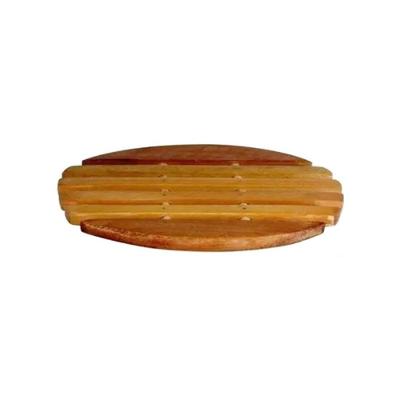 Descanso de Panela de Madeira Oval 21x16CM Rústico para Cozinha Amadeirado Colher de Pau