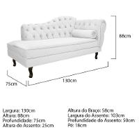 Kit Diva Recamier Diana 130Cm Lado Esquerdo E 01 Poltrona Classic Corano - Amarena Móveis Branco - 6