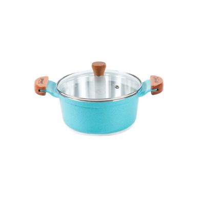 Caçarola Javali AM 26CM Alumínio Fundido Azul Turquesa Revestimento Interno Diamantado 4,8L Tampa