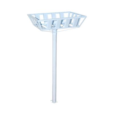 Lixeira de Rua Cesto Raso Aço Carbono 112x60x45cm Branca Ouro Minas