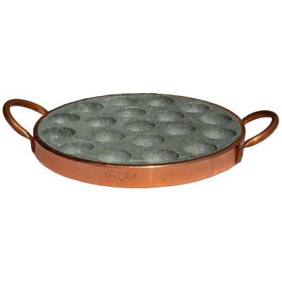 Pedra para Queijo Provolera Sabão Alça Metal 23cm Mantém Alimento Quente Cobre Industria São Jose