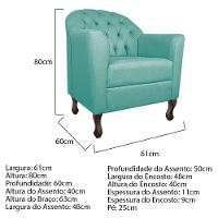 Kit Diva Recamier Diana 130Cm Lado Direito E 02 Poltronas Julia Suede - Amarena Móveis Azul Tiffany - 2