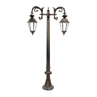 Poste de Jardim Firenze 02 Iluminação Externa Alumínio 246cm Preto Fosco Luminárias N. Sra. da Guia
