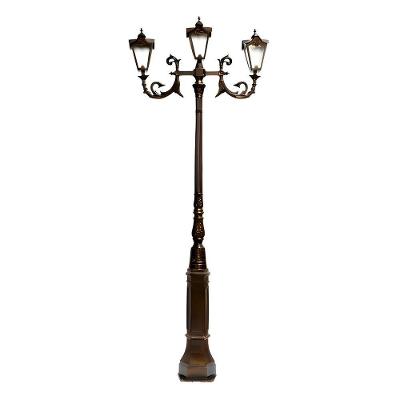Poste de Jardim Paris 03 Genebra para Jardim Resistente à Maresia Alumínio 314cm Luminárias N. Sra.
