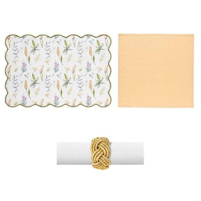 Kit de Mesa Posta Fiorelle Lavanda 4 Lugares com Jogo Americano e Guardanapo Copa & Cia