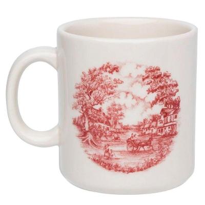 Kit 6 Canecas Donna Vilarejo Oxford Ceramica 270ML Paisagem Historica Vermelho Biona