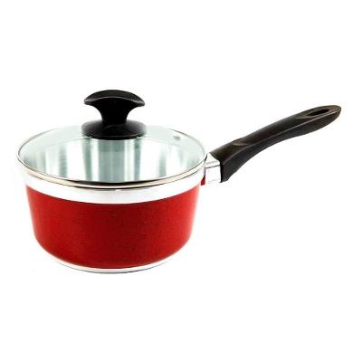 Caçarola CB 16CM Alumínio Usinado Tampa de Vidro Vermelho Javali