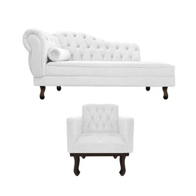 Kit Diva Recamier Diana 130Cm Lado Direito E 01 Poltrona Classic Corano - Amarena Móveis Branco