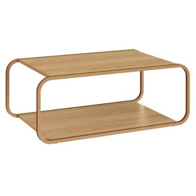 Mesa de Centro Luna Retangular MDP Metal 80CM Amadeirado Artesano Móveis