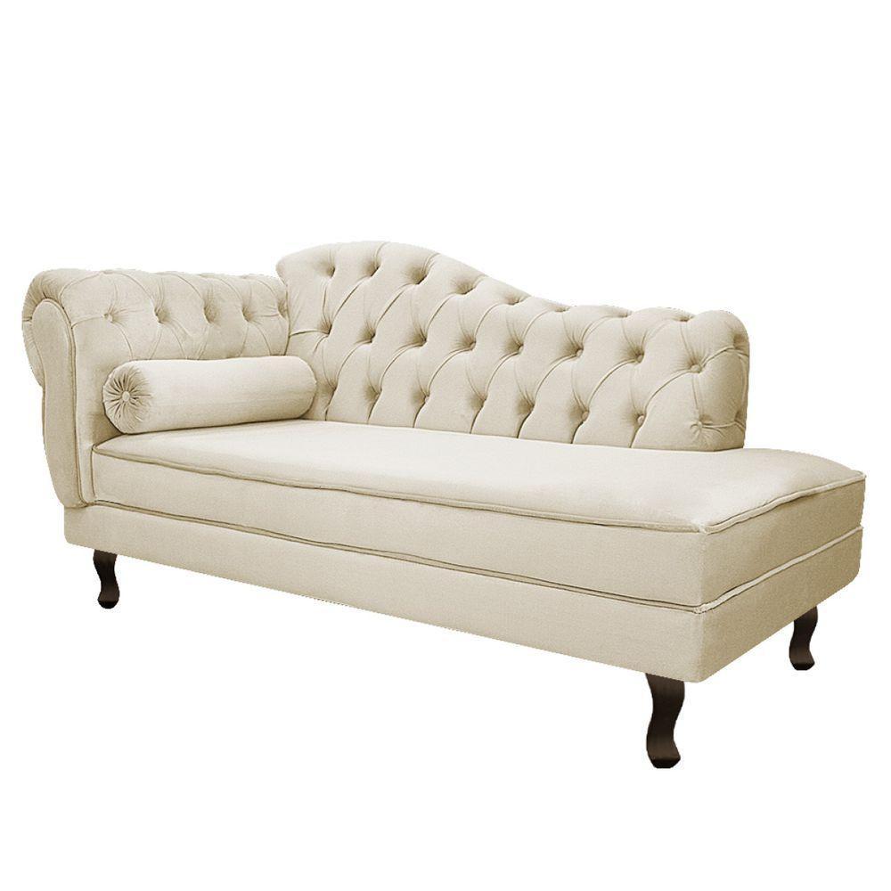 Kit Diva Recamier Diana 130Cm Lado Direito E 02 Poltronas Julia Linho - Amarena Móveis Bege - 6