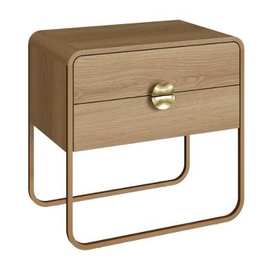 Mesa de Cabeceira Luna 2 Gavetas MDP Contemporâneo Amadeirado