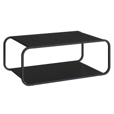Mesa de Centro Luna Nero Retangular MDP Metal 80CM Preto Artesano Móveis