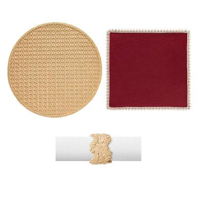 Kit de Mesa Posta 4 Lugares Zimbros Lila Blood para Jantar Completo Copa & Cia