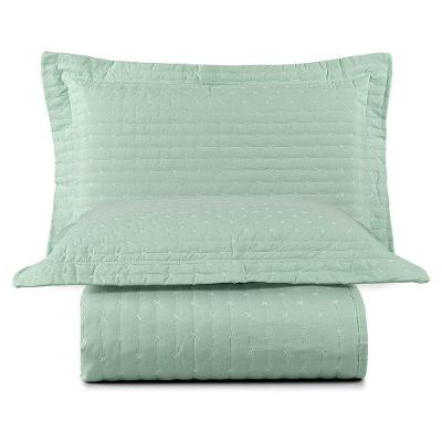 Cobre Leito King Felicity 3 Peças Percal 80% Algodão 20% Poliéster Verde Lilly Home Enxovais
