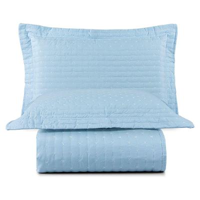 Cobre Leito Queen Felicity 3 Peças Percal 80% Algodão 20% Poliéster Azul Lilly Home Enxovais