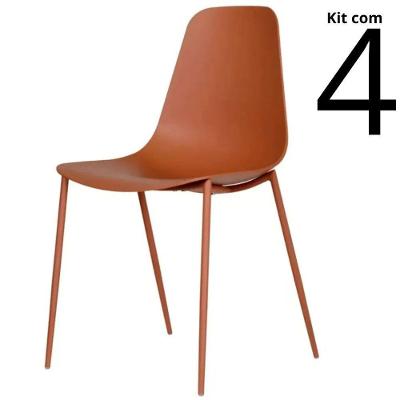 Conjunto 4 Cadeiras Miami Base em Aço Terracota Lemare Móveis