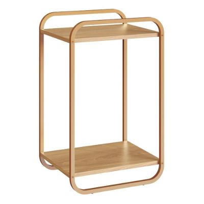 Mesa Lateral Luna Retangular MDP Aço 33CM Amadeirado Hanover Artesano Móveis