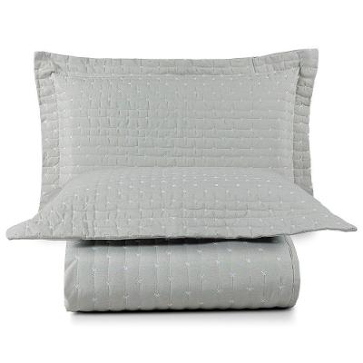 Cobre Leito Casal Felicity 3 Peças Percal 80% Algodão 20% Poliéster Cinza Lilly Home Enxovais