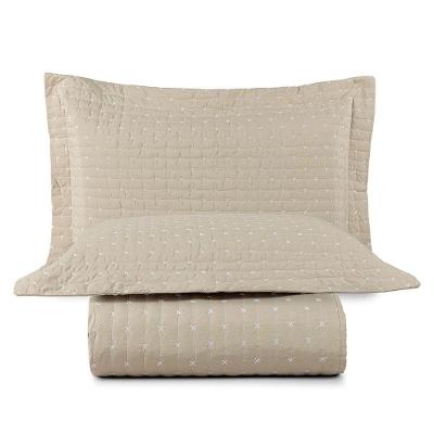 Cobre Leito Casal Felicity 3 Peças Percal 80% Algodão 20% Poliéster Caqui Lilly Home Enxovais
