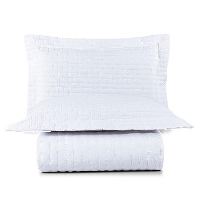 Cobre Leito Casal Felicity 3 Peças Percal 80% Algodão 20% Poliéster Branco Lilly Home Enxovais