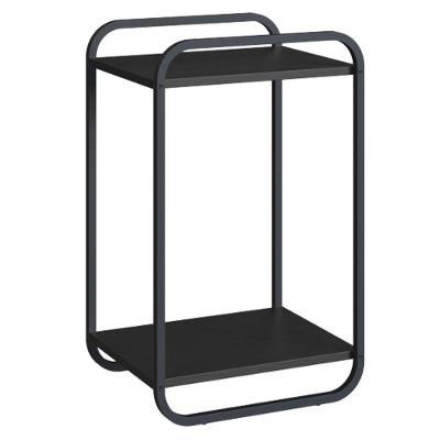 Mesa Lateral Luna Nero Retangular MDP Metal 33CM Preto Artesano Móveis