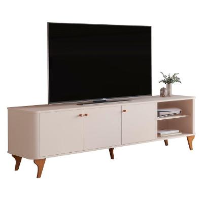 Rack para TV Arumã 1.8 Até 75 Polegadas 180,5cm MDF com Portas Nichos Off White Bechara Móveis