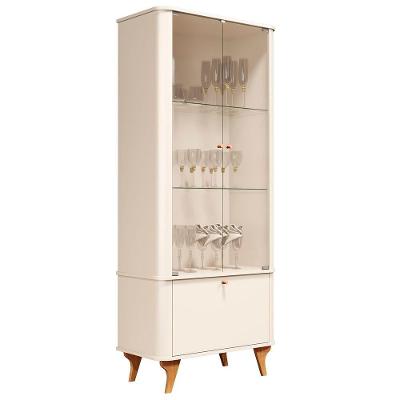 Cristaleira Arumã para Sala de Estar 2 Portas 2 Prateleiras MDF 75,5cm Off White