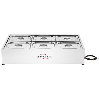 Buffet Termico de Bancada SPL506BC 6 Cubas Aquecimento 2500W Inox 220V Spolu