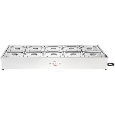 Buffet Térmico de Bancada SPL512BC 10 Cubas Aquecimento Aço Inox 2500W 220V Spolu