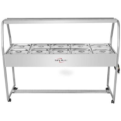 Buffet Térmico SPL512 10 Cubas Termostato Ajustável Inox 2500W 220V Spolu