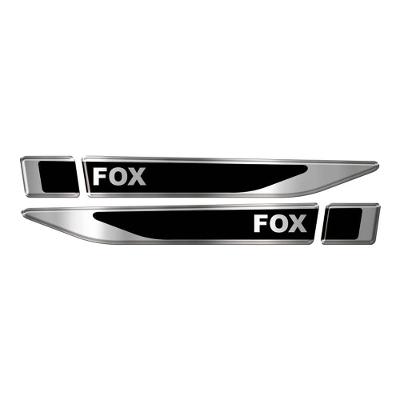 Par Emblema Lateral Fox Resinado Paralama Cromado