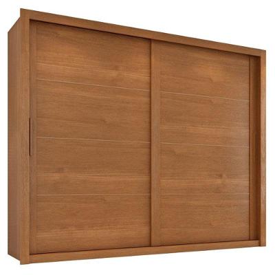 Guarda Roupa Casal Imperador Plus 2 Portas de Correr 6 Gavetas MDP Cinamomo Fosco Zanzini Móveis