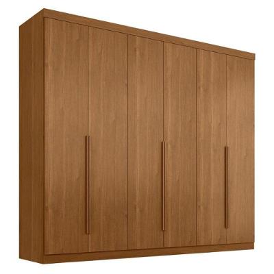 Guarda Roupa Casal New Monumental 6 Portas de Bater 4 Gavetas Cinamomo Fosco Zanzini Móveis