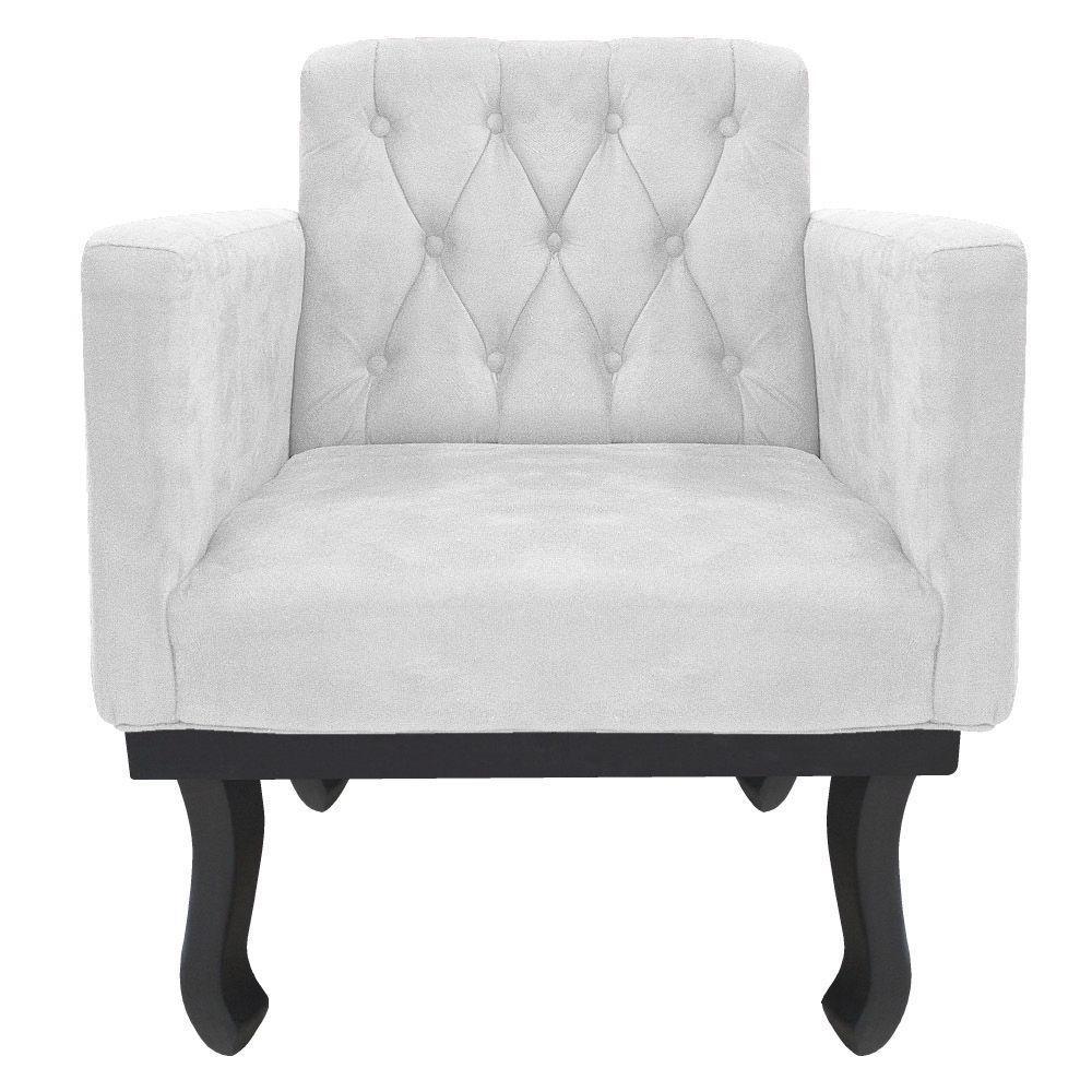 Kit Diva Recamier Azura 185Cm Lado Esquerdo E 02 Poltronas Classic Suede - Amarena Móveis Branco - 5