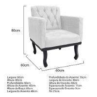 Kit Diva Recamier Azura 185Cm Lado Esquerdo E 02 Poltronas Classic Suede - Amarena Móveis Branco - 3