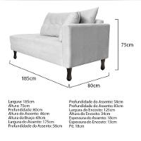 Kit Diva Recamier Azura 185Cm Lado Esquerdo E 02 Poltronas Classic Suede - Amarena Móveis Branco