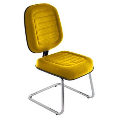 Cadeira Diretor Para Escritório Cromada Linha Blenda Amarelo