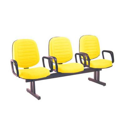 Cadeira Em Longarina Com 03 Lugares Linha Blenda Amarelo