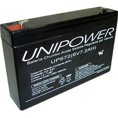 Bateria 6V 7,2Ah Selada F187 Up672 Rt Unipower