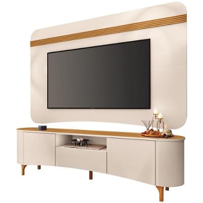 Rack com Painel para TV 80 Pol Martina Ermione B01 201cm MDF MDP Off White Lyam Decor