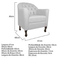 Kit Diva Recamier Diana 140Cm Lado Direito E 02 Poltronas Julia Suede - Amarena Móveis Branco - 2