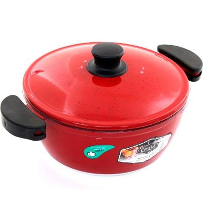 Panela 18cm Vermelho Resistente Gulê em Alumínio 1 e 5 Litros para Fogão a Gás e Lenha Vermelho Gulê