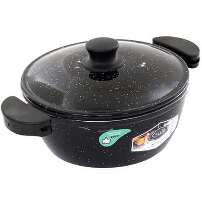Panela 20CM Gulê em Alumínio Resistente para Fogão a Gás e a Lenha Preto 1,75L