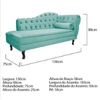 Kit Diva Recamier Diana 130Cm Lado Esquerdo E 02 Poltronas Julia Suede - Amarena Móveis Azul Tiffany - 3